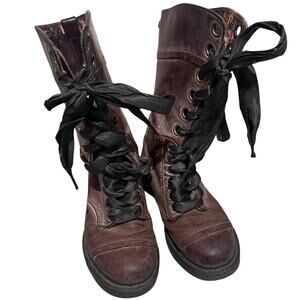 Dr. Martens Triumph 1914 Air Wair Massai Brown Leather Floral Lined Boots, 7